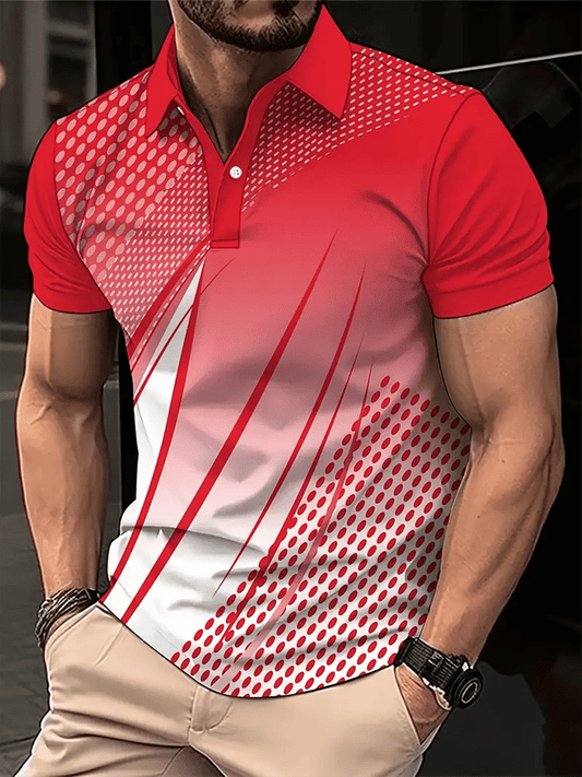Men's Golf Casual Printed Casual Polo Shirt