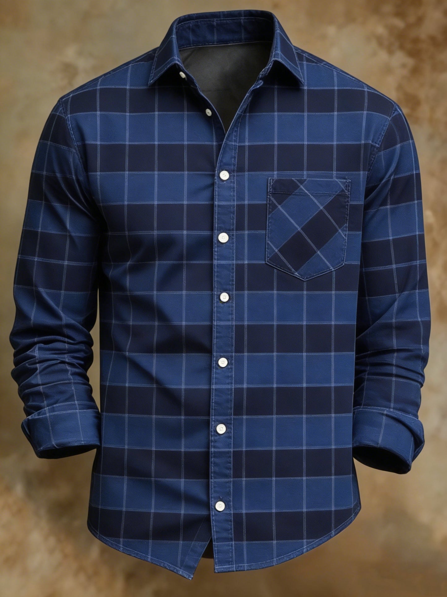Men's Retro Abstract Art Print Pattern Business Style Shirt
