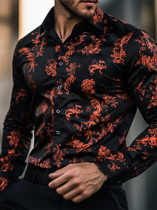 Men's Satin Luxe Long Sleeve Button Down Shirt