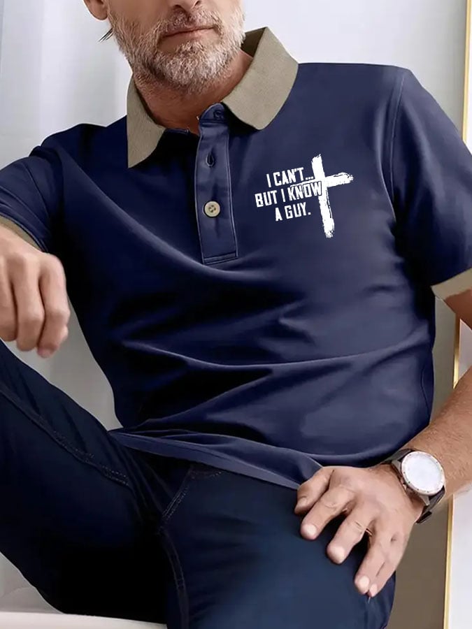 Men's I Can't But I Know A Guy Print Polo Shirt