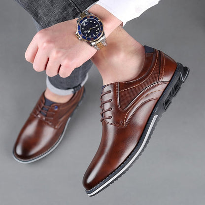 British Style Men'S Casual Business Formal Leather Shoes