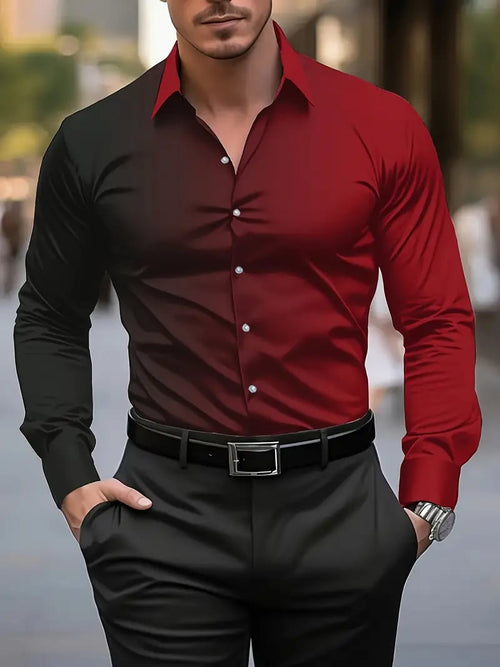 Men's Street Style Business Casual Printed Long Sleeve Shirt