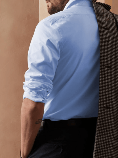 Men's Solid Color Design Business Casual Shirt