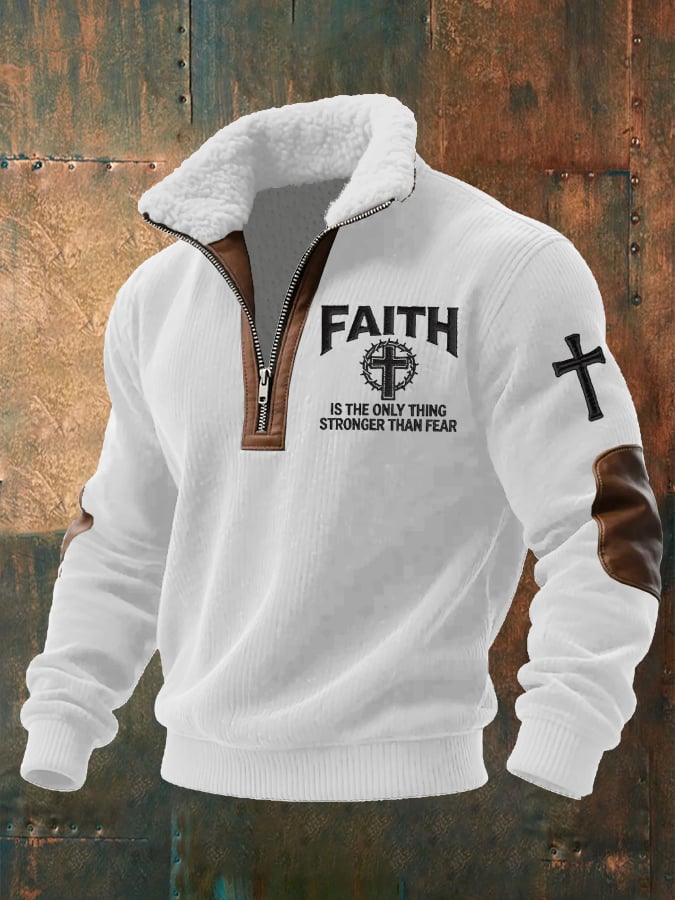 Men's Faith Printed Zipper Sweatshirt