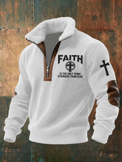 Men's Faith Printed Zipper Sweatshirt