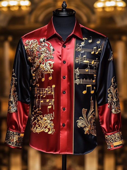 Men's Satin Luxe Long Sleeve Button Down Shirt