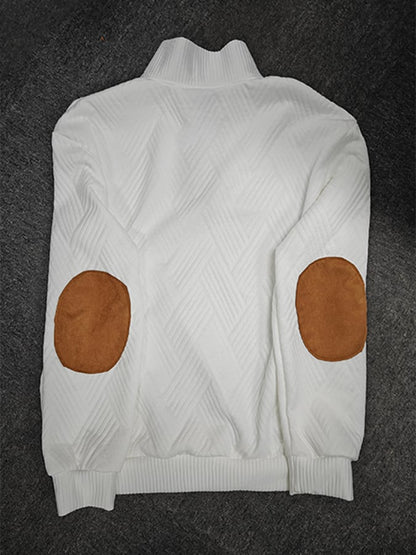Men's Retro Faith Design Jacquard Plaid Fabric Casual Sweatshirt