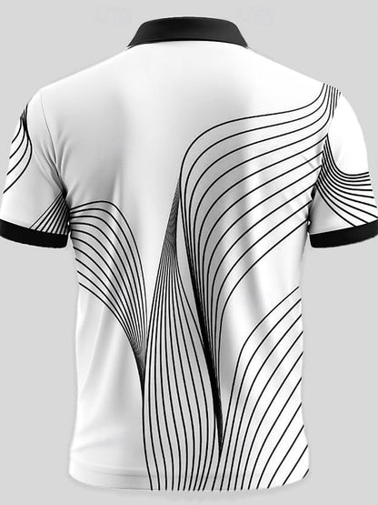 Men's Faith Printed Casual Zip-Up Polo Shirt