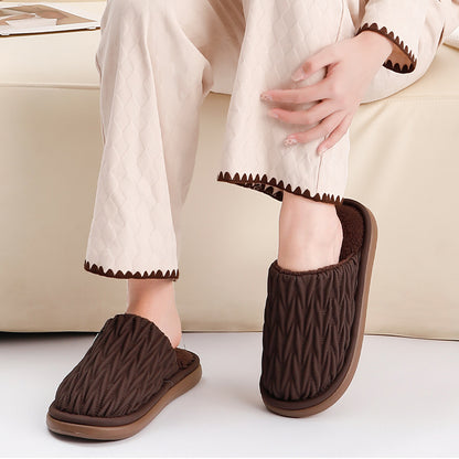 Smooth, thick-soled, antibacterial, odor-resistant, warm, cotton slippers