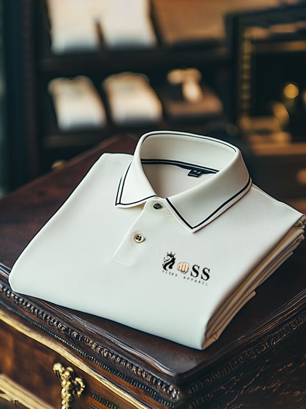 Men's Business Logo Print Lapel Polo Shirt