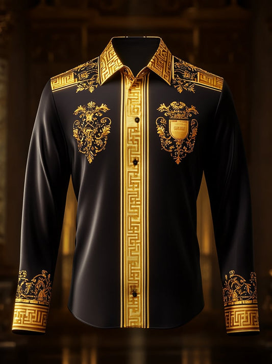 Men's Satin Luxe Long Sleeve Button Down Shirt