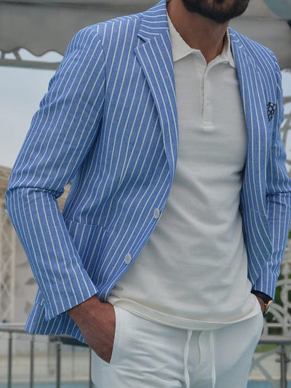 Men's Striped Thin Casual Blazer