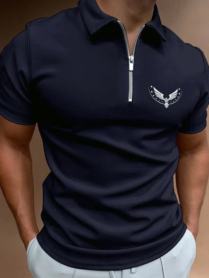 Casual Men'S Zipper Polo