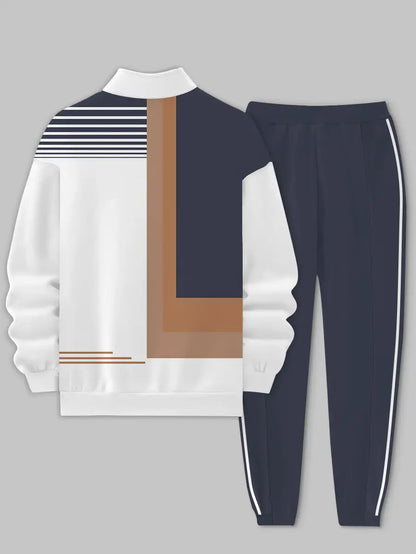 Relaxed Zipper Long Sleeve Two Piece Set