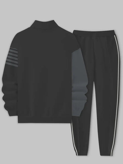 Relaxed Zipper Long Sleeve Two Piece Set