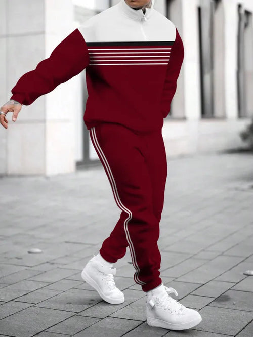 Relaxed Zipper Long Sleeve Two Piece Set