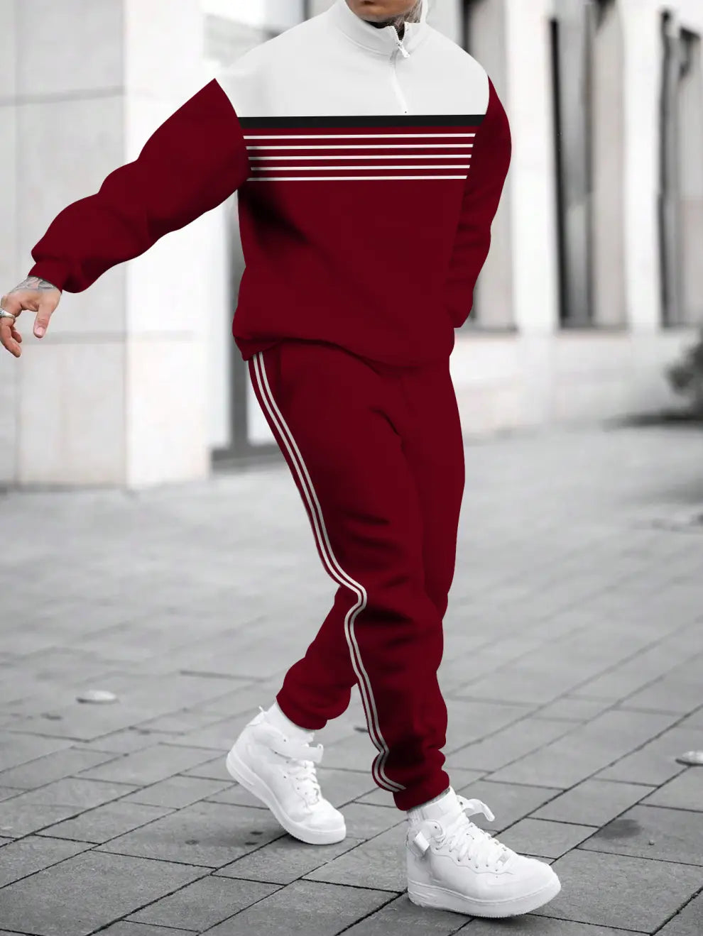 Relaxed Zipper Long Sleeve Two Piece Set