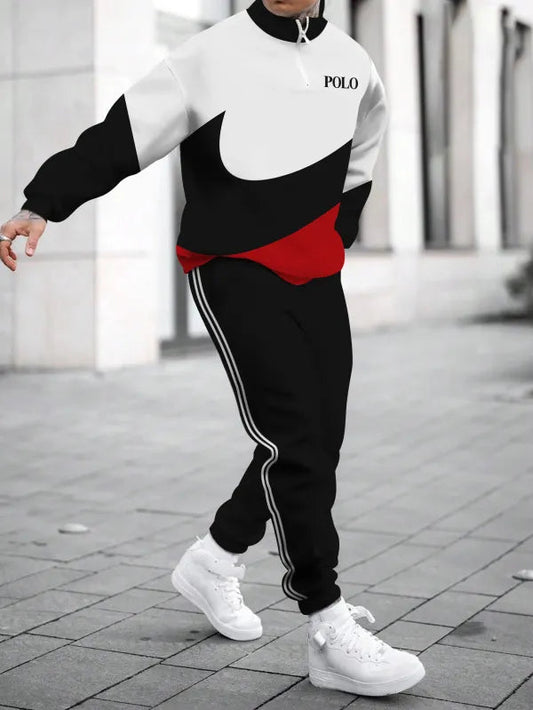 Relaxed Zipper Long Sleeve Two Piece Set