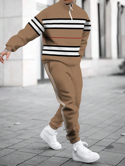 Relaxed Zipper Long Sleeve Two Piece Set