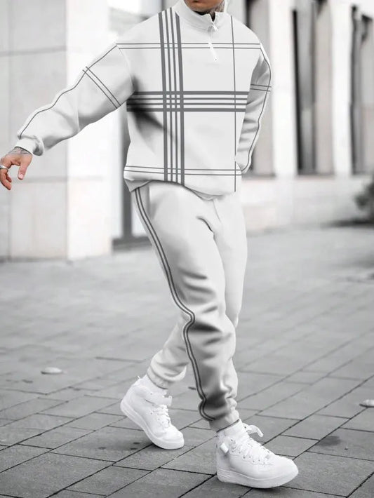 Relaxed Zipper Long Sleeve Two Piece Set