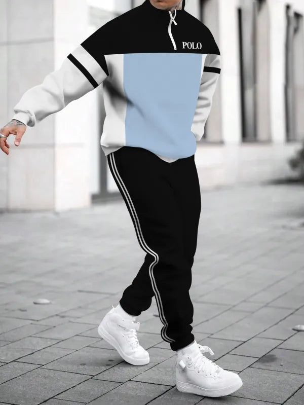 Relaxed Zipper Long Sleeve Two Piece Set