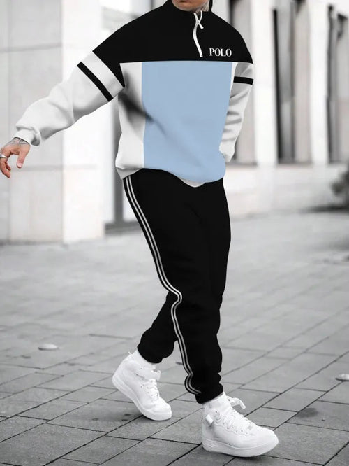 Relaxed Zipper Long Sleeve Two Piece Set