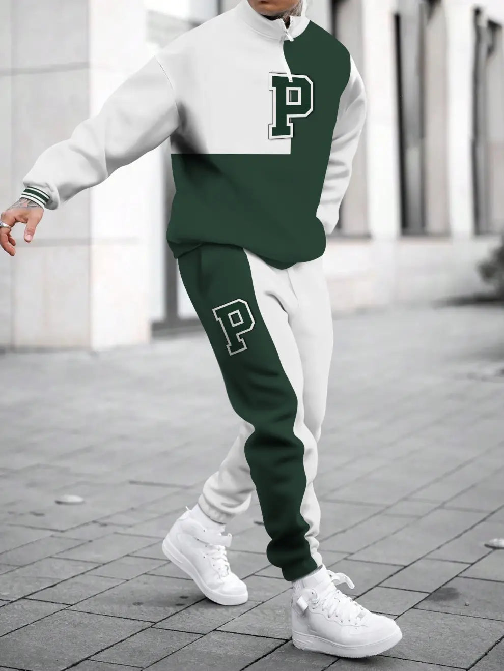 Relaxed Zipper Long Sleeve Two Piece Set