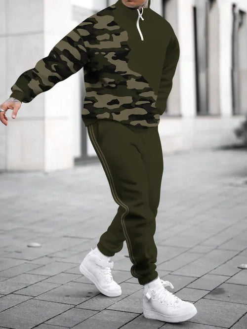 Relaxed Zipper Long Sleeve Two Piece Set