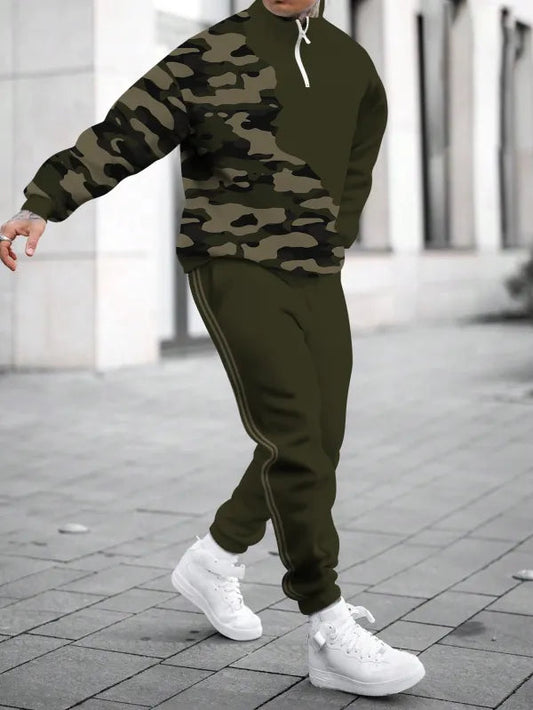 Relaxed Zipper Long Sleeve Two Piece Set