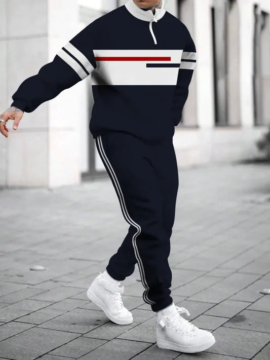 Relaxed Zipper Long Sleeve Two Piece Set