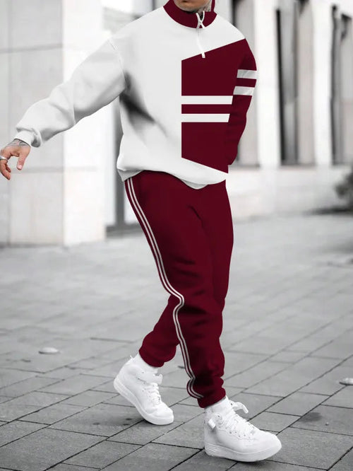 Relaxed Zipper Long Sleeve Two Piece Set