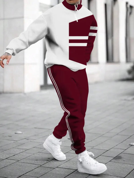 Relaxed Zipper Long Sleeve Two Piece Set