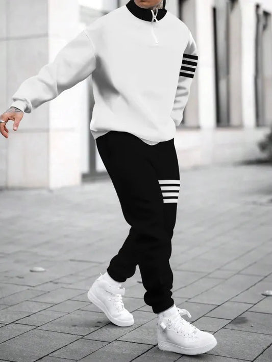Relaxed Zipper Long Sleeve Two Piece Set