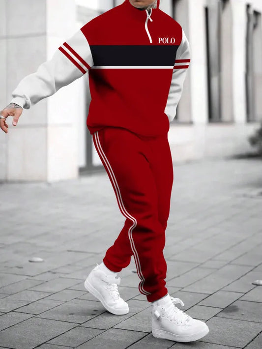 Relaxed Zipper Long Sleeve Two Piece Set