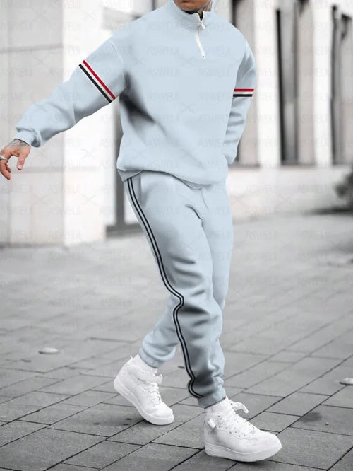 Relaxed Zipper Long Sleeve Two Piece Set