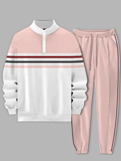 Relaxed Zipper Long Sleeve Two Piece Set
