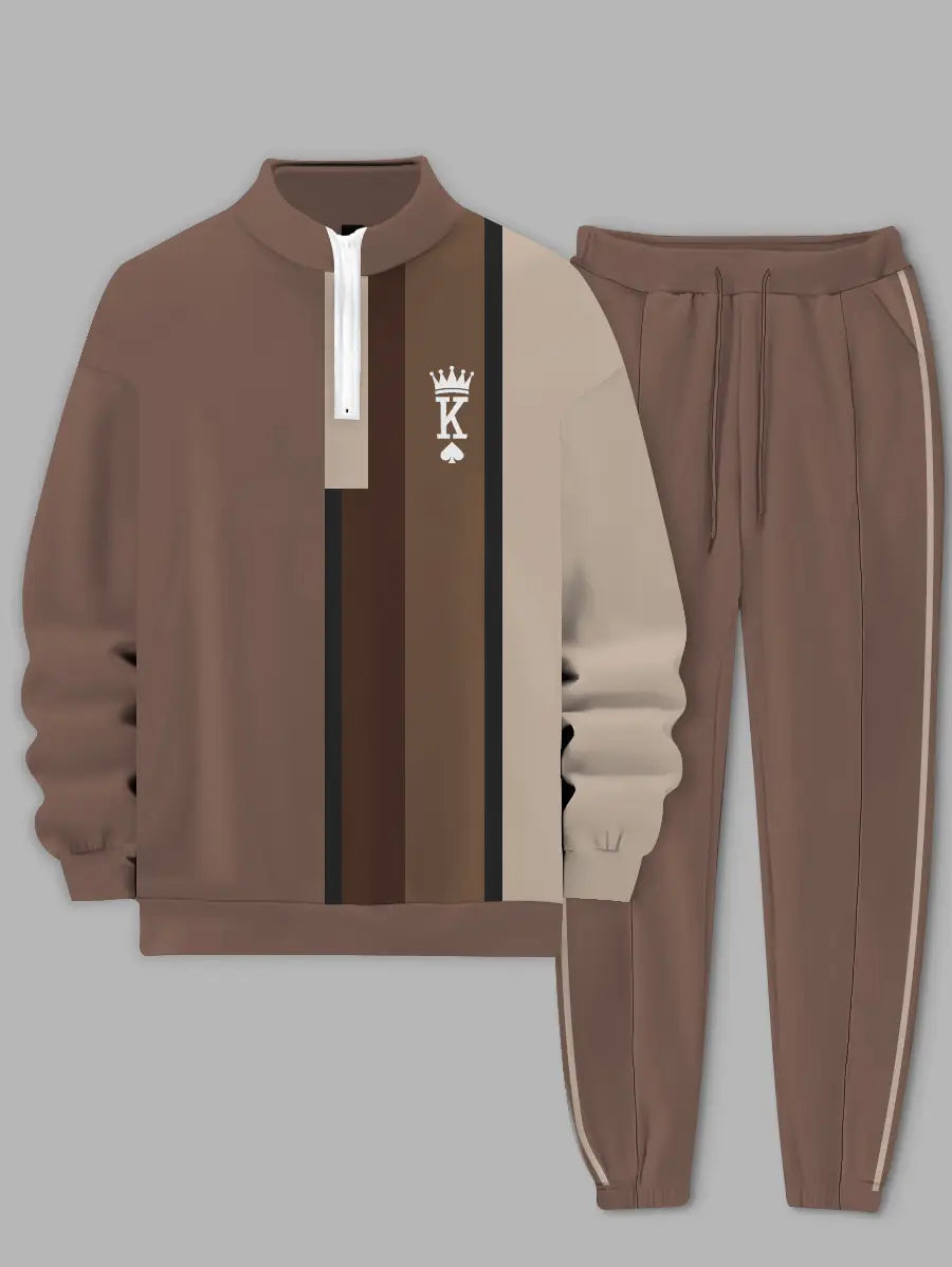 Relaxed Zipper Long Sleeve Two Piece Set