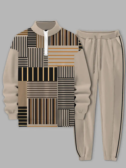 Relaxed Zipper Long Sleeve Two Piece Set