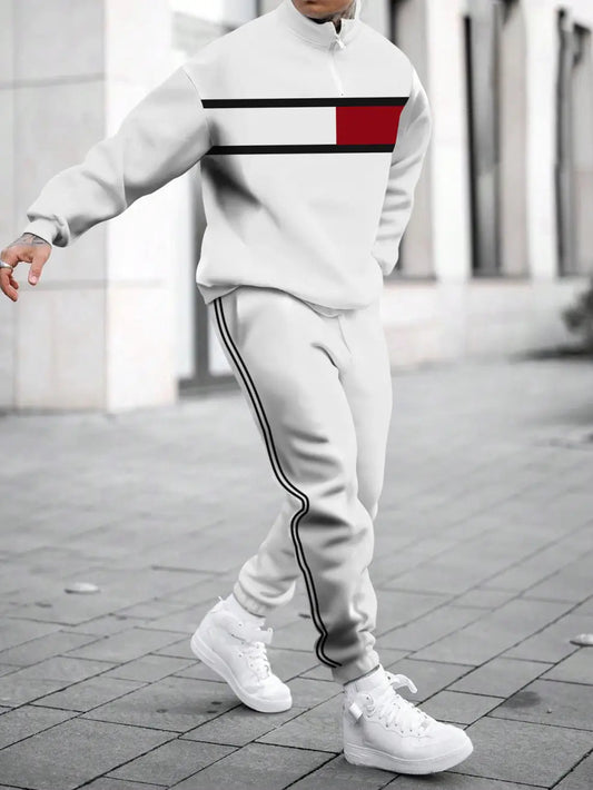 Relaxed Zipper Long Sleeve Two Piece Set