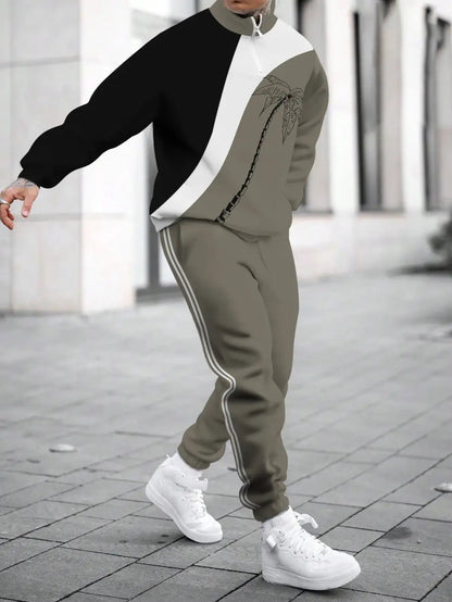 Relaxed Zipper Long Sleeve Two Piece Set