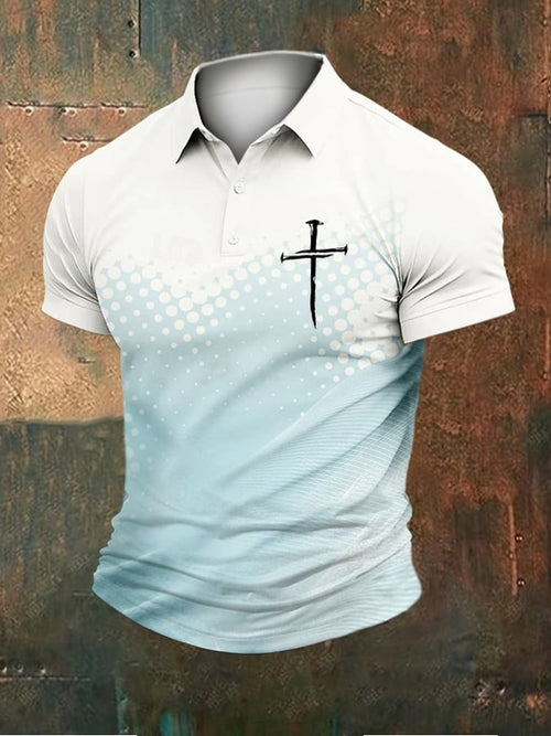 Men's Casual Contrast Color Faith Polo