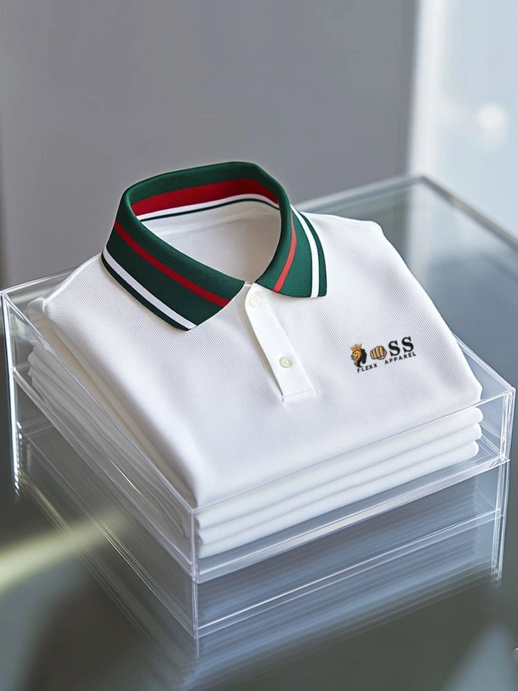 Men's Business Button-Down Short Sleeve Polo Shirt