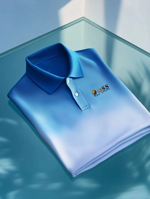 Men's Classic Business Logo Button Short Sleeve Polo Shirt