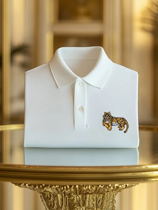 Men's Classic Business Button Short Sleeve Polo Shirt
