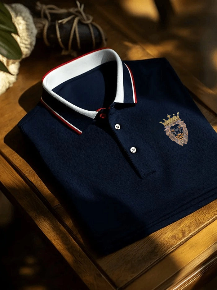 Men's Classic Business Button Short Sleeve Polo Shirt