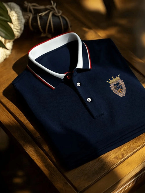 Men's Classic Business Button Short Sleeve Polo Shirt