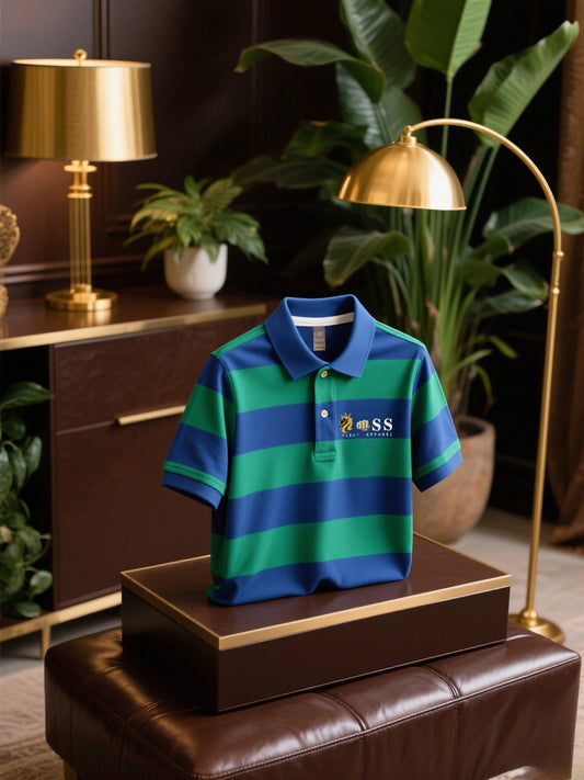 Men's Classic Business Check Button Short Sleeve Polo Shirt