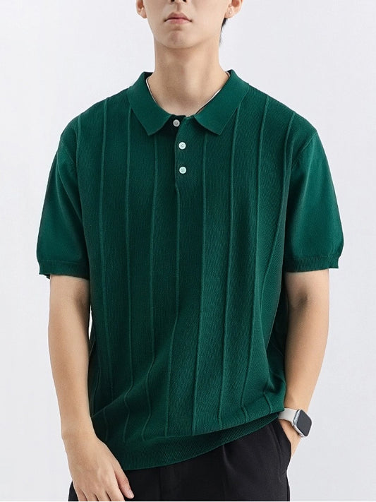 Men's Ice Silk Knitted Polo Shirt