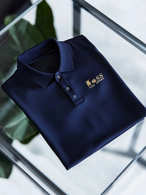 Men's Business Casual Button Short Sleeve Polo Shirt