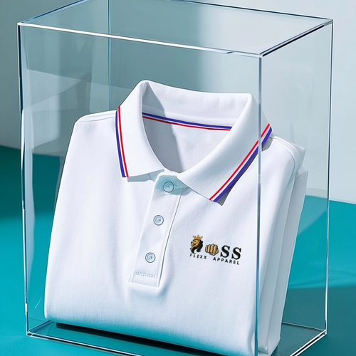 Men's Classic Business Check Button Short Sleeve Polo Shirt